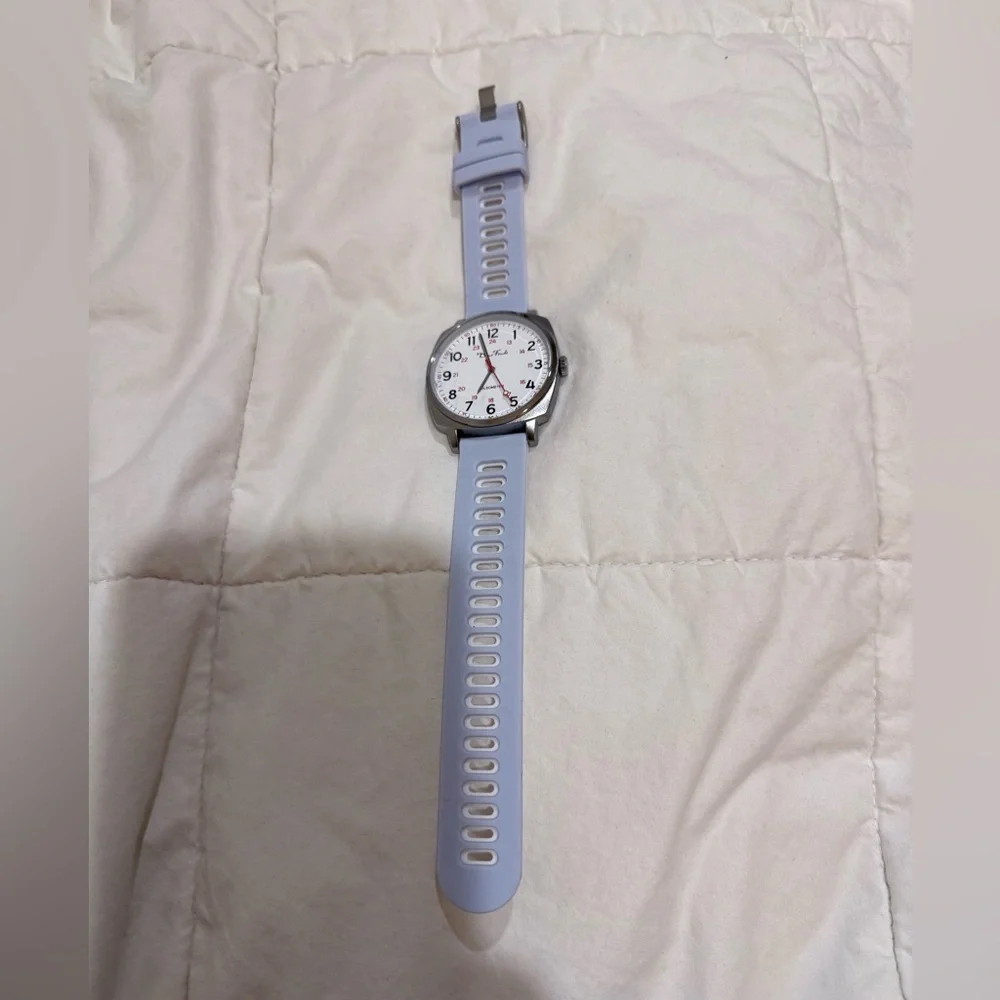 Elegant Analog watch with Soft Blue Strap